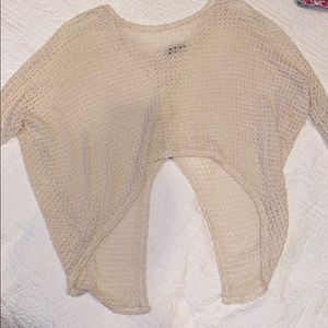 Cropped/ half open back sweater
